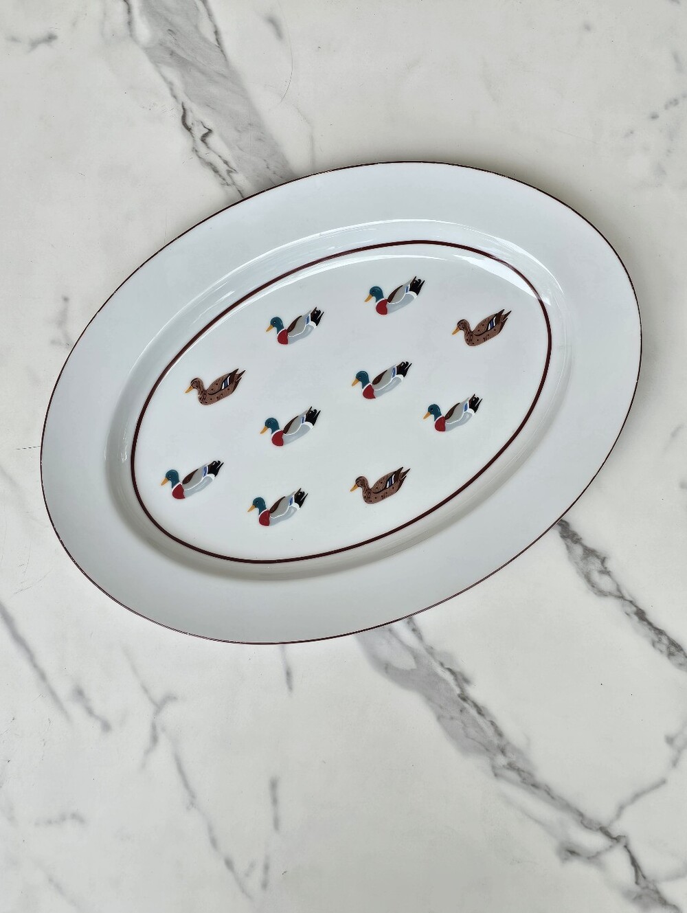 Rauschester Culinary Editions White Ceramic Mallard Duck CED2 Serving Platter